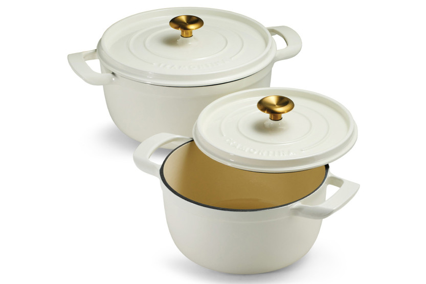 Tramontina Ampezzo Round Enameled Cast Iron Casserole, Latte