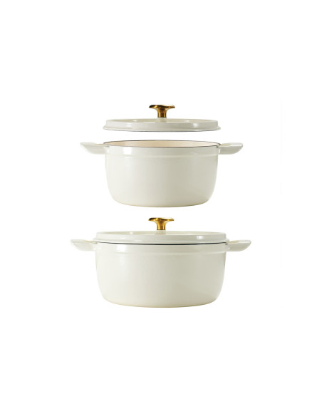 Tramontina Ampezzo Round Enameled Cast Iron Casserole, Latte