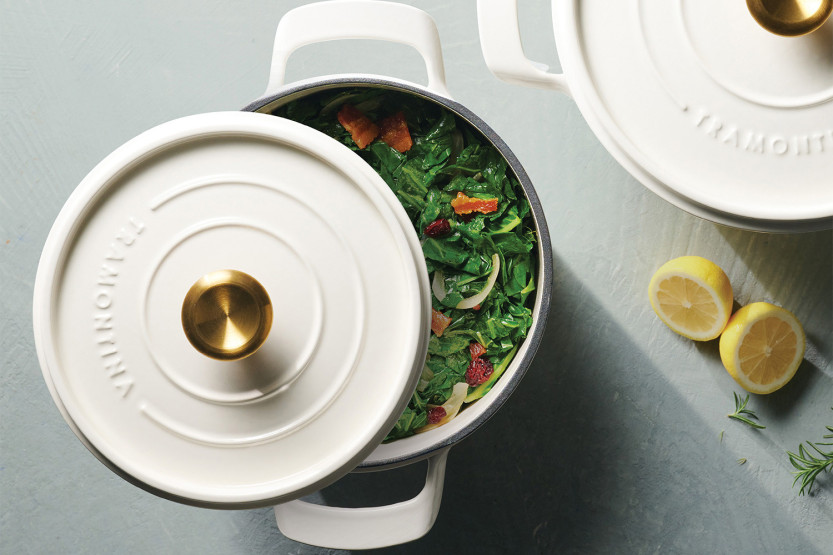 Tramontina Ampezzo Round Enameled Cast Iron Casserole, Latte