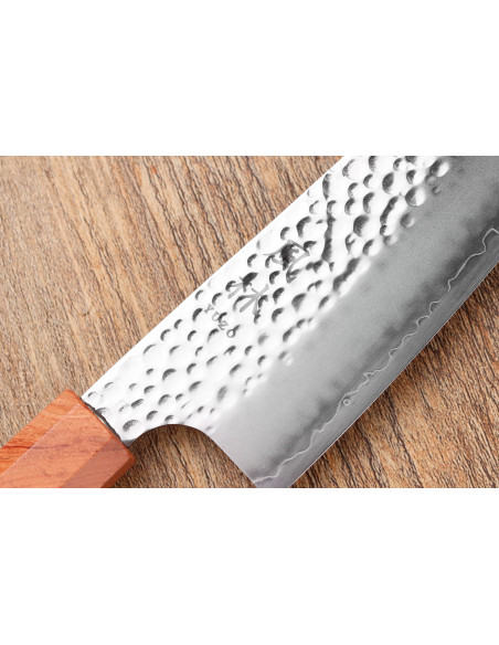 17 cm Handcrafted Japanese Bunka Knife by Yuzo Akira, Tsuchime Finish, VG10 Steel