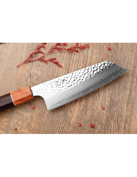 Coltello Bunka giapponese artigianale da 17 cm, Yuzo Akira Tsuchime VG10