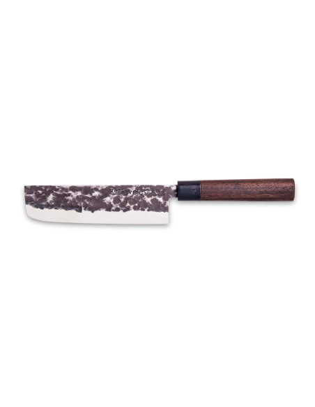 faca nakiri 3 Claveles Osaka 18cm forjada à mão com cabo de granadilha