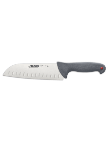 Cuchillo santoku profesional Arcos Colour Prof 18cm con borde granton