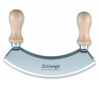 Tritatutto a triangolo, doppia lama, manico in faggio da 23 cm