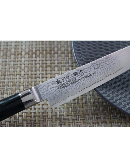 Faca utilitária japonesa Satake Helios 15cm Damascus 69 camadas