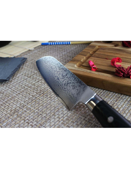Satake Helios 17cm damascus 69 layer japanese santoku knife