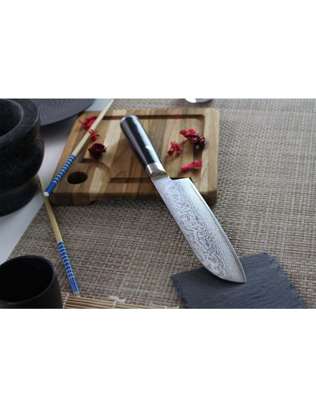 Satake Helios 17cm damascus 69 layer japanese santoku knife