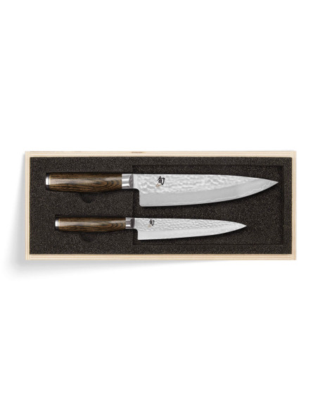 Conjunto de 2 facas de cozinha Shun Premier Tim Mälzer Universal + Chef Damascus