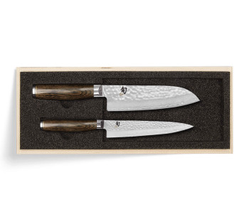 2 kpl Shun Premier Tim Mälzer Universal + Santoku damaskusveitsiä, sarja