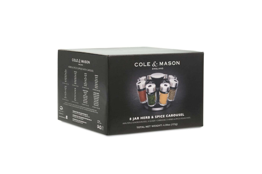 Cole & Mason krydderikarrusel med 8 flasker