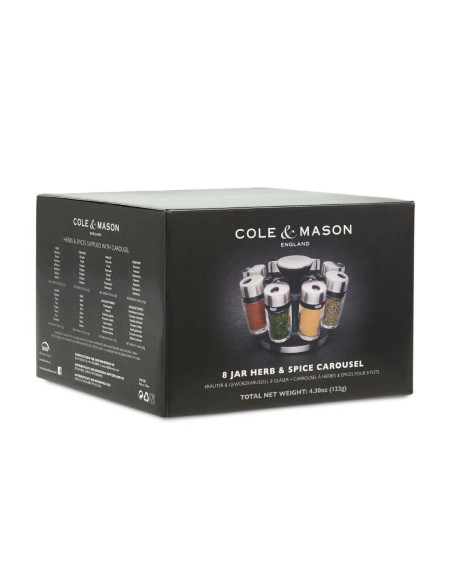 Cole & Mason krydderikarrusel med 8 flasker