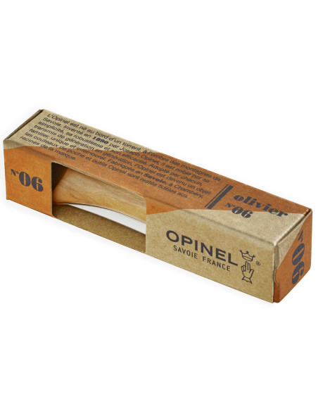 Opinel Tradition Luxe N°6 kniv 7cm blad olivträhandtag