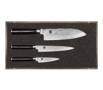 Conjunto de 3 facas japonesas Kai Shun Classic Damascus