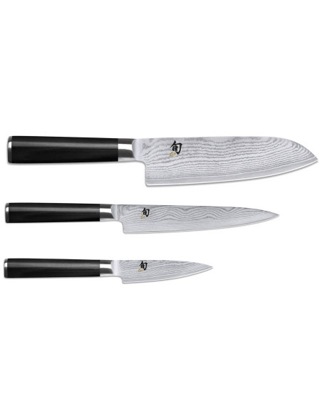 Conjunto de 3 facas japonesas Kai Shun Classic Damascus