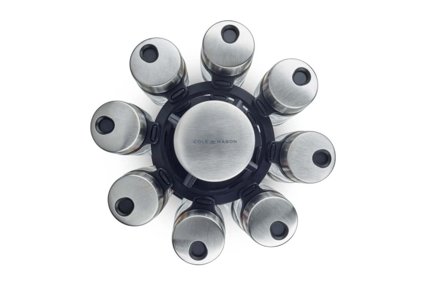 Carrossel de especiarias Cole & Mason com 16 garrafas