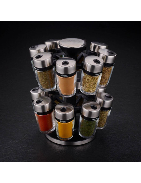 Cole & Mason Carrusel de 16 botellas de especias
