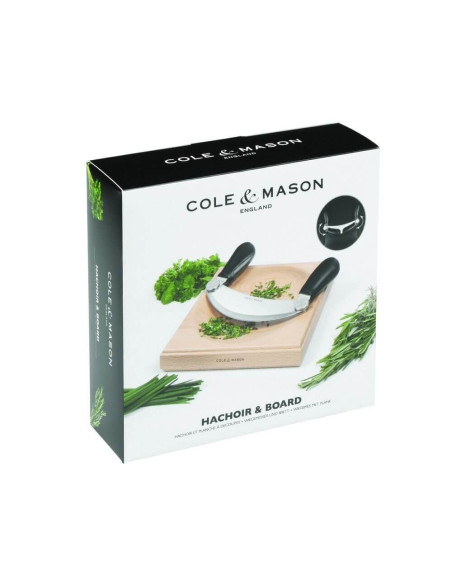 Cole & Mason kruidenhakker met houten snijplank