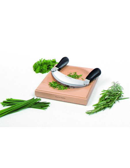 Cole & Mason kruidenhakker met houten snijplank