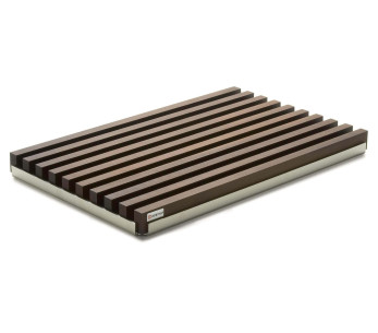 Tagliere Wusthof in faggio scanalato con piano in acciaio inox - 40 x 25 x 3 cm