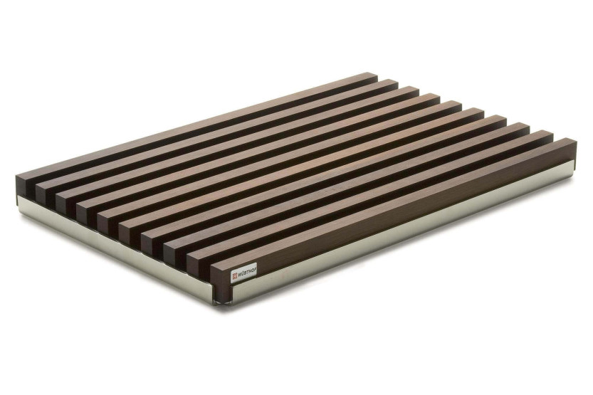 Wusthof skjærebrett i rillet bøk med brett i rustfritt stål - 40 x 25 x 3 cm