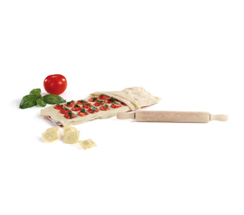 Kitchen Artist Molde cuadrado para raviolis de 24 cavidades + mini rodillo de madera 2