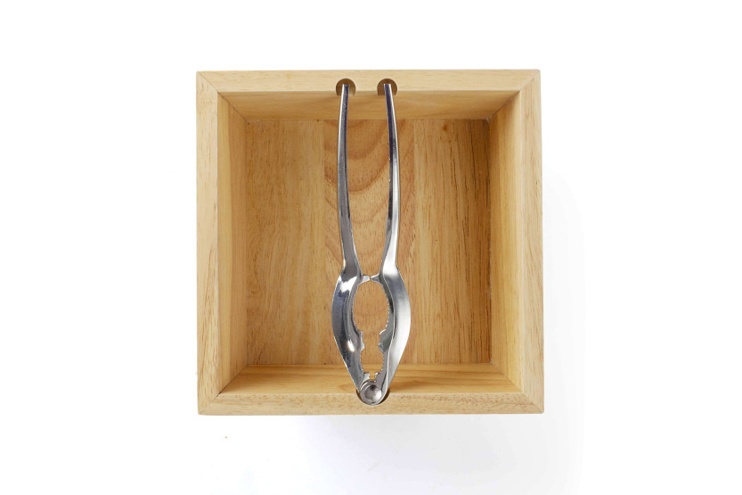 Livoo nøtteknekkersett med 2 stabelbare bambusskåler