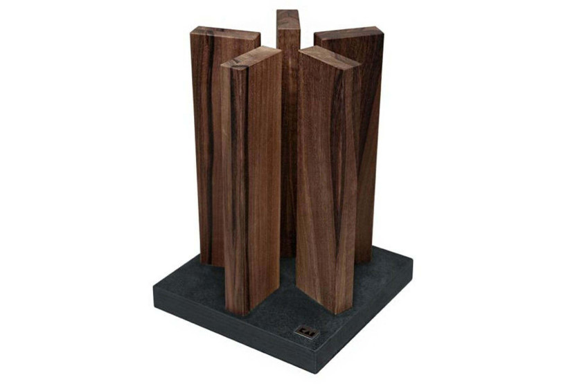 Bloc cuisine KAI Stonehenge aimanté en noyer et granite - 10 places