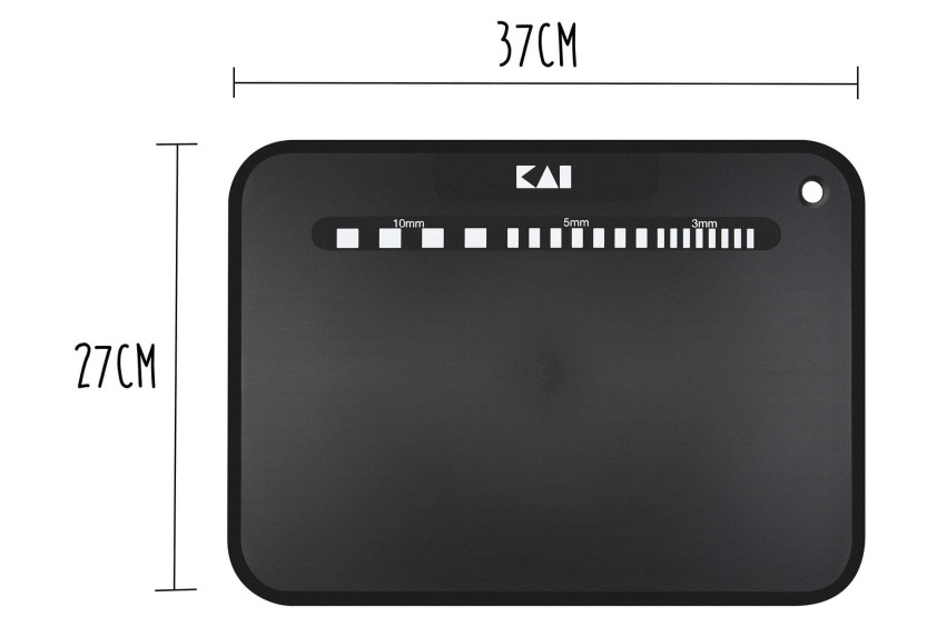 KAI tabla de cortar blanda negra 37x27cm