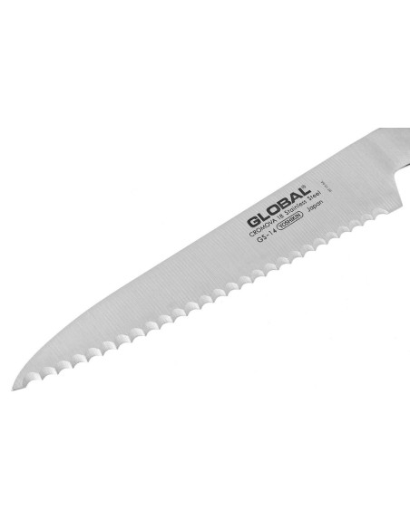 Global GS14 Cuchillo japonés para verduras 15cm hoja dentada