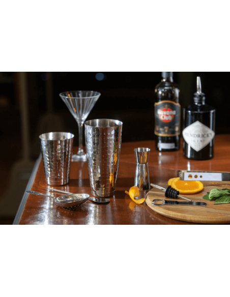 BarCraft Boston 8-osainen cocktail-setti vasaroitua ruostumatonta terästä.