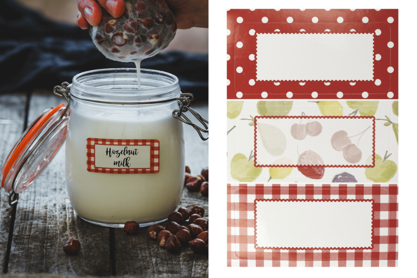 Set of 30 KitchenCraft Home Made Orchard jam jar labels, 3 designs