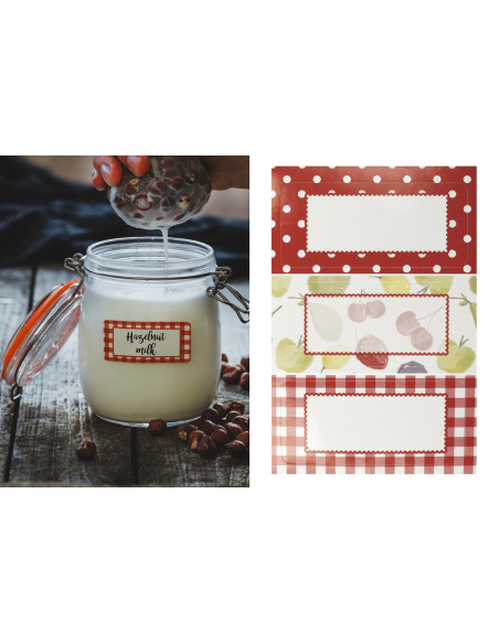Set of 30 KitchenCraft Home Made Orchard jam jar labels, 3 designs