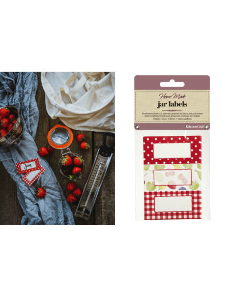 Set de 30 etiquetas para tarros de mermelada KitchenCraft Home Made Orchard, 3 diseños
