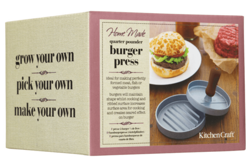 KitchenCraft Home Made aluminum burger press 11cm soft touch handle