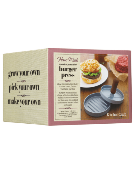 Burgerpresse KitchenCraft Home Made aus Aluminium 11cm Soft-Touch-Griff