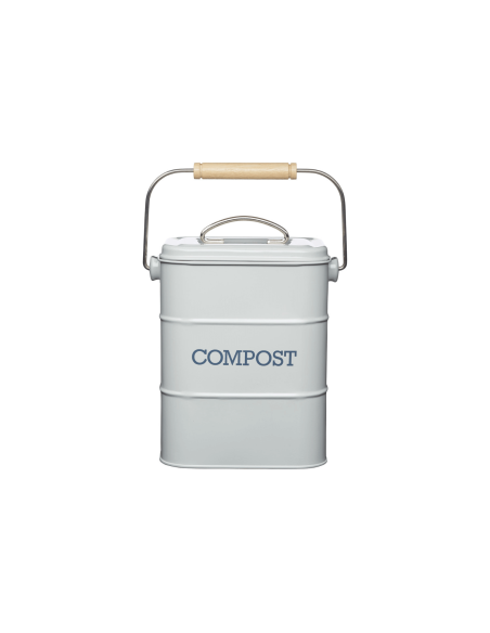 Compostvat KitchenCraft Living Nostalgia in grijs staal 3L
