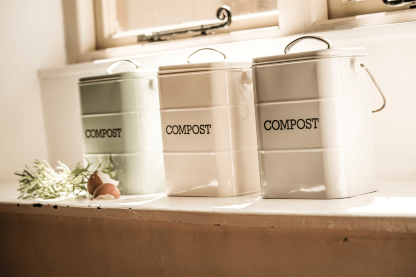 Kompostbeholder KitchenCraft Living Nostalgia i grått stål 3L