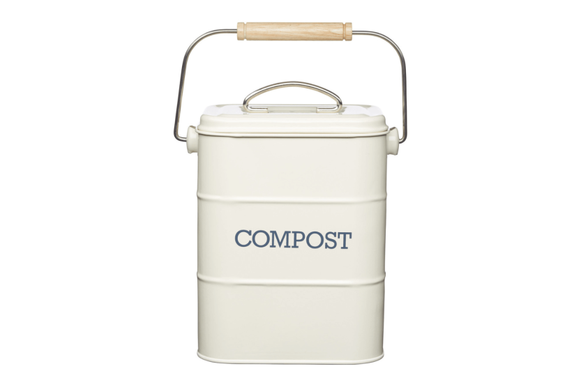 KitchenCraft Living Nostalgia compostvat in crèmestaal 3L