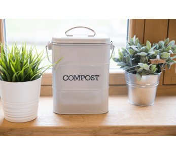 KitchenCraft Living Nostalgia 3L contentor de compostagem em aço creme 2