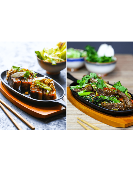 Set med 5 par KitchenCraft World of Flavours orientaliska ätpinnar i bambu 24 cm