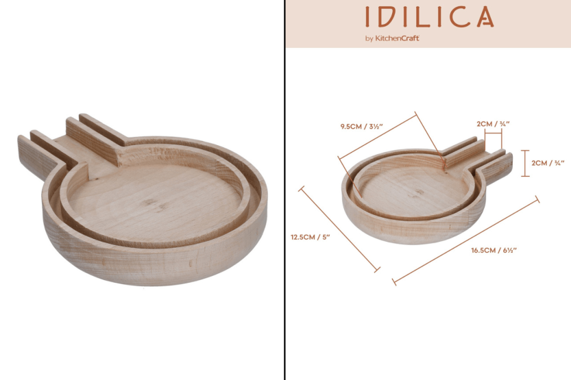 KitchenCraft Idilica descanso de colher em madeira de faia 16,5 x 12,5 x 2cm
