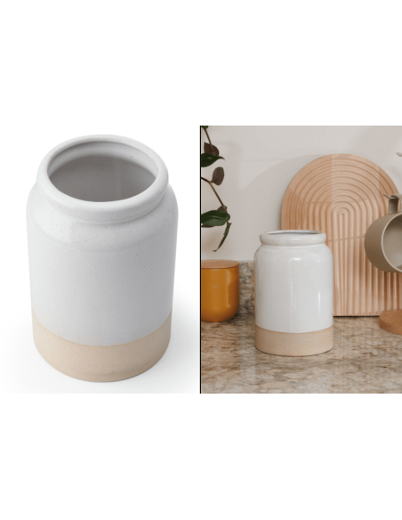 KitchenCraft Idilica redskabsholder i cremefarvet stentøj