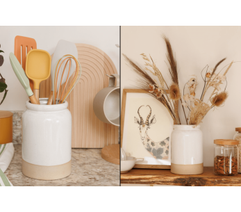 KitchenCraft Idilica bestickhållare i gräddfärgat stengods 2