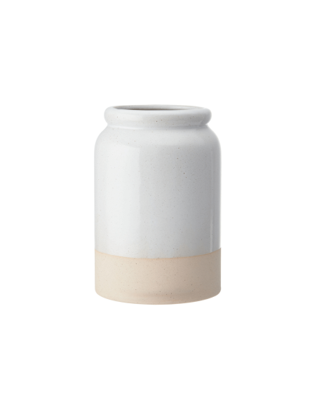 KitchenCraft Idilica utensil holder in cream stoneware