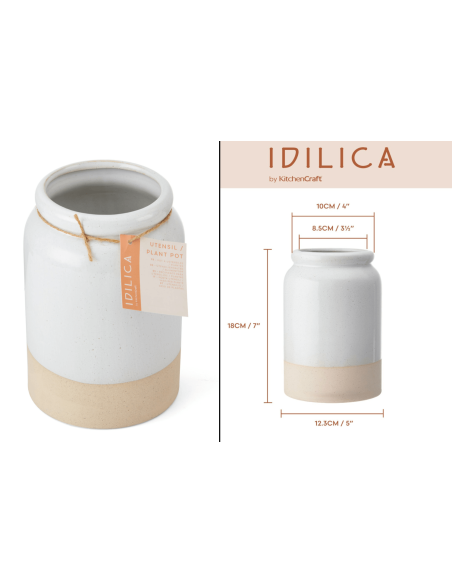 KitchenCraft Idilica keukengereihouder in crème steengoed