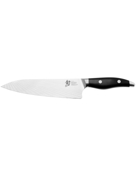 KAI Japanese chef ' s knife Shun Nagare Black 72-layer damascus blade Dual Core 20cm curved handle