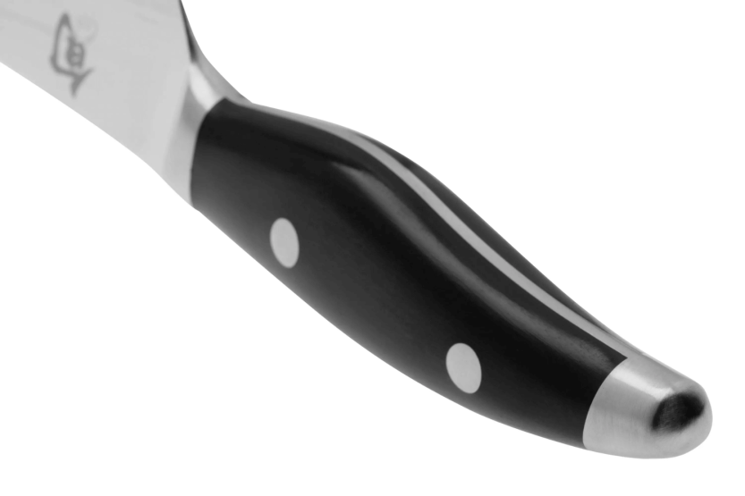 KAI Cuchillo de cocinero japonés Shun Nagare Negro 20cm Hoja Dual Core 72 Damasco con mango curvo