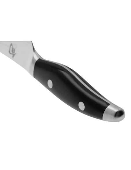 KAI Japansk brödkniv Shun Nagare Svart 72-lagers damaskus tandat blad Dual Core 23cm böjt handtag