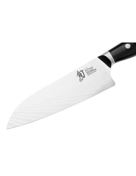 KAI Shun Nagare Nero lama damasco a 72 strati Dual Core manico curvo 18 cm coltello santoku giapponese