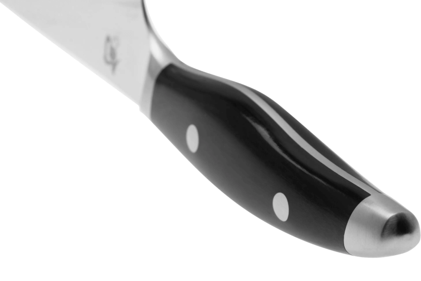 KAI Shun Nagare Lâmina de damasco preta Dual Core Cabo curvo de 15 cm Faca utilitária japonesa
